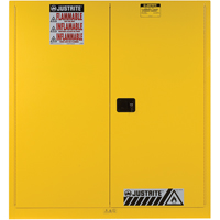 Armoires Sure-Grip EX pour entreposage de barils &agrave; la verticale, Capacit&eacute; de 60 gal. US, 2 barils, Jaune Absolute Business Supply
