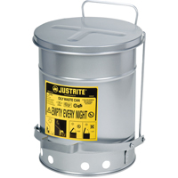 Contenants pour d&eacute;chets huileux, Homologu&eacute; FM/List&eacute; UL, 6 gal. US, Argent Absolute Business Supply