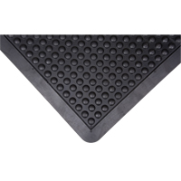 Tapis antifatigue en d&ocirc;me, &agrave; bulles, 2' x 3' x 1/2", Noir, Caoutchouc Absolute Business Supply
