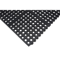 Tapis modulaire antifatigue, Nid d'abeilles, 3' x 3' x 1/2", Noir, Caoutchouc naturel Absolute Business Supply