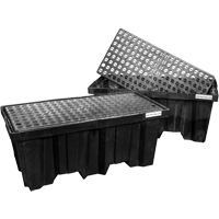 Palettes emboîtables pour contr&ocirc;le des d&eacute;versements, Capacit&eacute; de d&eacute;versement 66 gal. US, 51" x 26" x 21" Absolute Business Supply