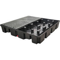 Palette emboîtable sans drain pour contr&ocirc;le des d&eacute;versements, Capacit&eacute; de d&eacute;versement 66 gal. US, 49" x 49" x 10,5" Absolute Business Supply