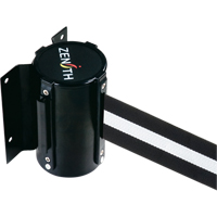 Barri&egrave;re &agrave; fixation murale, Acier, Fixation par vis, 7', Ruban Noir/Blanc Absolute Business Supply