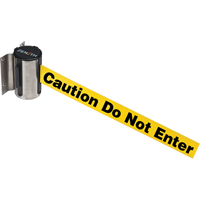 Barri&egrave;re &agrave; fixation murale, Acier, Fixation par vis, 7', Ruban Jaune Absolute Business Supply
