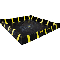 Bermes de confinement avec supports int&eacute;rieurs de parois QuickBerm , Capacit&eacute; 1075 gal. US, 12' la x 12' lo x 12" h, Support &agrave; encliqueter Absolute Business Supply