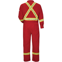 Combinaisons de luxe r&eacute;sistantes au feu avec bordures r&eacute;fl&eacute;chissantes, Taille 38, Rouge, 5,6 cal/cm² Absolute Business Supply