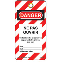 Lockout Tags, Plastic, 3" W x 5-3/4" H, French Absolute Business Supply