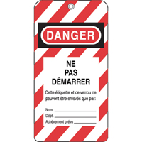 Lockout Tags, Plastic, 3" W x 5-3/4" H, French Absolute Business Supply