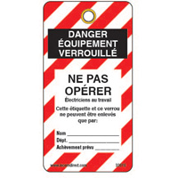 Lockout Tags, Plastic, 3" W x 5-3/4" H, French Absolute Business Supply