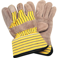 Double-Palm Fitters Gloves, Large, Split Cowhide Palm, Cotton Inner Lining Absolute Business Supply