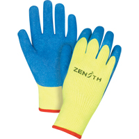 Gants haute visibilit&eacute; doubl&eacute;s d'acrylique & enduits de caoutchouc, 7/Petit, R&ecirc;vetement Latex de caoutchouc, Calibre 7, Enveloppe en Tissu &eacute;ponge Absolute Business Supply