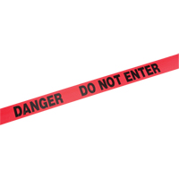 Standard Barricade Tape, English, 3" W x 1000' L, 2 mils, Red Absolute Business Supply