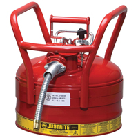 D.O.T. AccuFlow Safety Cans, Type II, Steel, 2.5 US gal., Red, FM Approved Absolute Business Supply
