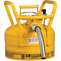 D.O.T. AccuFlow Safety Cans, Type II, Steel, 2.5 US gal., Yellow, FM Approved Absolute Business Supply