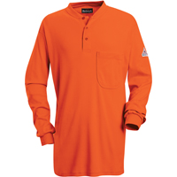 Chemises Henley sans &eacute;tiquette &agrave; manches longues r&eacute;sistantes aux flammes, Petit, Orange Absolute Business Supply