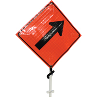 Enseigne sur poteau fl&egrave;che oblique vers la droite, 24" x 24", Vinyle, Pictogramme Absolute Business Supply