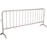 Portable Barrier, Interlocking, 102" L x 40" H, Silver Absolute Business Supply
