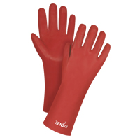Gants rouges &agrave; fini doux r&eacute;sistants aux produits chimiques, Taille 9, 14" lo, PVC, Doublure en Interlock, 47-mil Absolute Business Supply