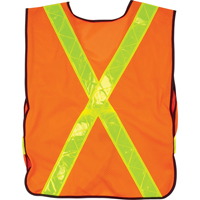 Standard-Duty Safety Vest, High Visibility Orange, Medium, Polyester Absolute Business Supply