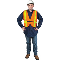 Standard-Duty Safety Vest, High Visibility Orange, Medium, Polyester Absolute Business Supply