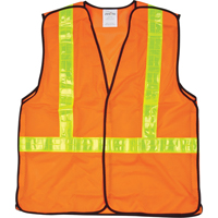 5-Point Tear-Away Traffic Safety Vest, High Visibility Orange, Medium, Polyester Absolute Business Supply