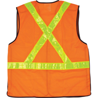 5-Point Tear-Away Traffic Safety Vest, High Visibility Orange, Medium, Polyester Absolute Business Supply