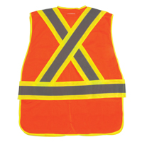 CSA Compliant High Visibility Surveyor Vest, High Visibility Orange, Medium, Polyester Absolute Business Supply