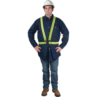 Standard-Duty Safety Harness, High Visibility Lime-Yellow, Silver Reflective Colour, Medium Absolute Business Supply