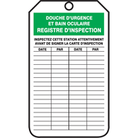 &eacute;tiquettes de s&eacute;curit&eacute; d'inspection et de contr&ocirc;le de l'&eacute;tat de l'&eacute;quipement, Papier cartonn&eacute;, 3-1/8" la x 5-7/8" h, Français Absolute Business Supply