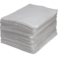 Premium Fine Fiber Sorbent Pads, Oil Only, 15" x 17", 25 gal. Absorbancy Absolute Business Supply
