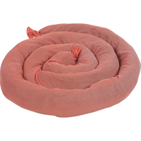 Remblais tubulaires absorbants, Mati&egrave;res dangereuses, Absorption 50 gal., 3" la x 8' lo, Pqt de 15 Absolute Business Supply