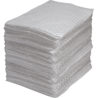 Industrial-Grade Fine Fibre Sorbent Pads, Oil Only, 15" x 17", 40 gal. Absorbancy Absolute Business Supply