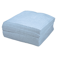 Premium Blue Bonded Sorbent Pads, Oil Only, 15" x 17", 8 gal. Absorbancy Absolute Business Supply