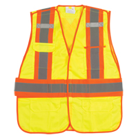 CSA Compliant High Visibility Surveyor Vest, High Visibility Lime-Yellow, Medium, Polyester Absolute Business Supply