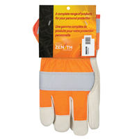 Orange High-Visibility Superior Warmth Fitters Gloves, Large, Grain Cowhide Palm, Thinsulate Inner Lining Absolute Business Supply