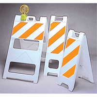 Barricades, Folding, 25" L x 45" H, Orange/White Absolute Business Supply
