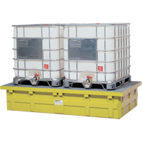 Double IBC Low-Top Without Drain, 385 US gal. Spill Capacity, 110" x 55" x 20" Absolute Business Supply