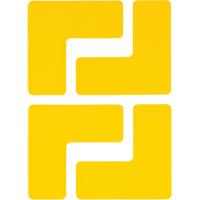 Floor Corner Marks, L, 5" L x 2" W, Yellow, Polyester Absolute Business Supply