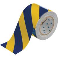 ToughStripe&reg; Floor Marking Tape, 4" x 100', Polyester, Blue and Yellow Absolute Business Supply