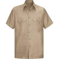 Short Sleeve Ripstop Shirt, Men's, 3X-Large, Khaki Absolute Business Supply