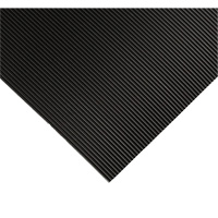 Tapis ondul&eacute; pour tableau de contr&ocirc;le no 702, 2' la x 10' lo, 1/4" &eacute;paisseur, Noir, PVC Absolute Business Supply