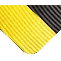 Tapis ondul&eacute; pour tableau de contr&ocirc;le no 702, 3' la x 10' lo, 1/4" &eacute;paisseur, Noir/Jaune, PVC Absolute Business Supply
