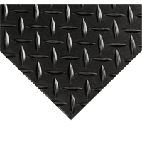 Tapis Diamond-Plate pour tableau de contr&ocirc;le no 701, 2' la x 10' lo, 1/4" &eacute;paisseur, Noir, PVC Absolute Business Supply