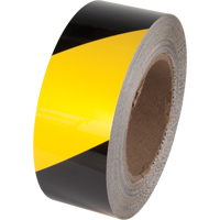 Tuff Mark&reg; Floor Marking Tape, 4" x 100', Polyester, Black and Yellow Absolute Business Supply