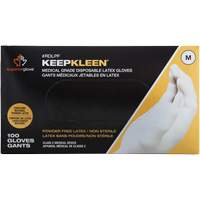 Gants jetables de calibre examen m&eacute;dical KeepKleen, Grand, Latex, 5 mils, Sans poudre, Blanc, Classe 2 Absolute Business Supply