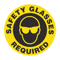 "Safety Glasses" Floor Sign, Adhesive, English with Pictogram Absolute Business Supply