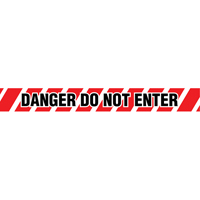 Barricade Tape, English, 3" W x 1000' L, 2 mils, Black on Red Absolute Business Supply