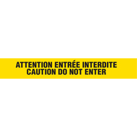 Barricade Tape, Bilingual, 3" W x 1000' L, 3 mils, Black on Yellow Absolute Business Supply