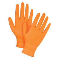Heavyweight Gripper Gloves, Large, Nitrile, 7-mil, Powder-Free, Orange Absolute Business Supply