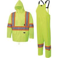 5619 150D Oxford Rain Suit, Polyester, 2X-Large, High Visibility Lime-Yellow Absolute Business Supply